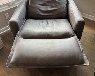 Arhaus Rowland leather high back motion power recliner includes battery pack.