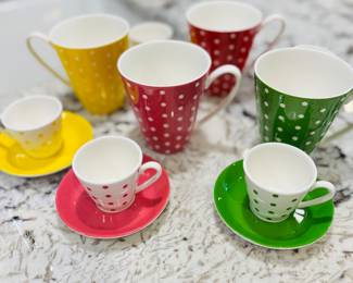 Kate Spade by Lenox Mugs and Demitasse cups and saucers 
