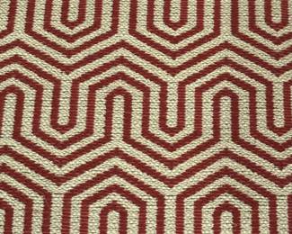 Fabric details on upholstered occasional chairs