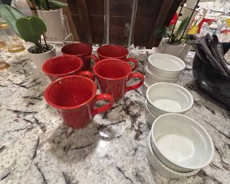 Coffee mugs and ramekins