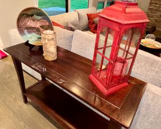 Console table with decorative accessories