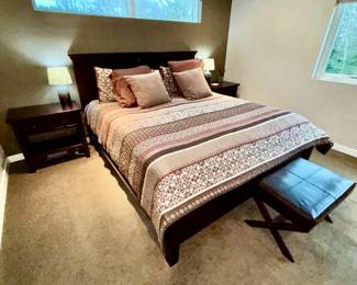 Master Pottery Barn  California King mattress set with King bed, nightstands and dresser