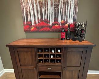 Side board with built in wine holder