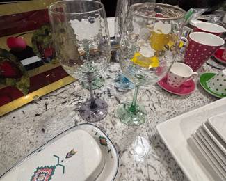 Set of four wine glasses