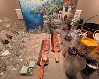 Bar accessories and glassware sets