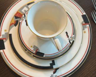 Noritake “Awareness” service for 8
8 dinner plates, 8 salad plates, 8 dessert/bread and butter plates, 8 cups and 8 saucers