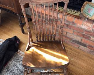 Antique Wood-Carved Rocking Chair!

