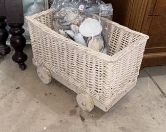 Wicker Basket w/Rock & Shell Collection!