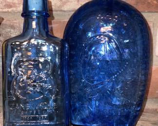 Antique George Washington Blue Glass,