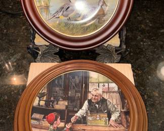 Edwin M Knowles 1990 #1763C Framed Back to School Plate, Edwin M Knowles 1986 #5067H Framed The Pintail Plate!
