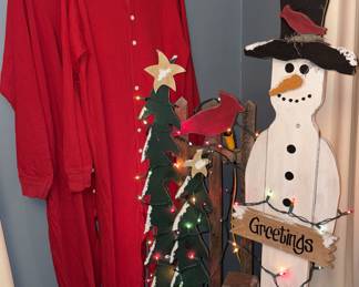 Onesies & Lighted Wood Snowman Display!