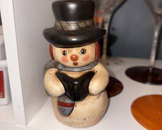 Signed Chalkware Corner Snowman!
