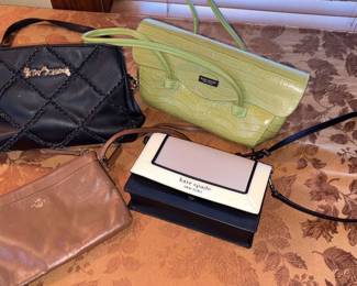 Coach Brown Crossbody Purse, Kate Spade Lime Green Purse, Kate Spade Tan, Black & White Crossbody Purse, Black/Gold Betsy Johnson Purse!

