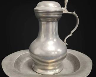 Loch, Tollenaar Co. Zuiver Tin Pitcher Tray