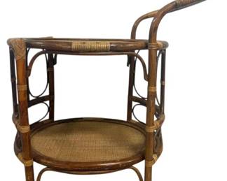 006 Rattan Bentwood Bar Cart