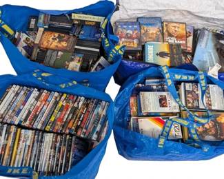 Ikea Bags Of DVDs, VHS, BluRay