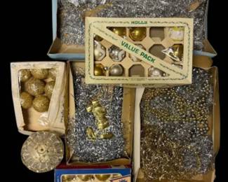 Vintage Silver Gold Christmas Decorations