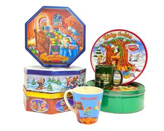 Keebler Elf Holiday Cookie Tins Mugs