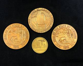 Bronze Sesquicentennial Indiana State Seal Coins