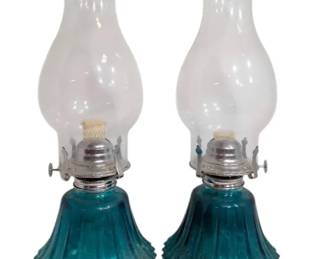 Pair Of Lamplight Farms Oil Lamps