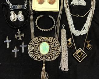Silver Toned Necklaces, Pendants, Earrings, More
