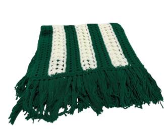50 x70 Green White Afghan