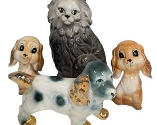 Ceramic Dog Figures Cat Bank