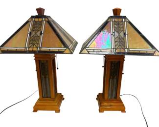 Two Stained Glass Lamps
