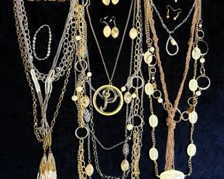 Pearlescent Silver And Gold Toned Costume Jewelry