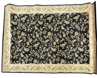 Black Beige Floral Area Rug, Kenneth Mink collection 5ft x 7ft