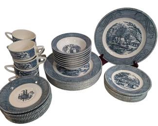 Royal China Currier Ives Ironstone Dish Set