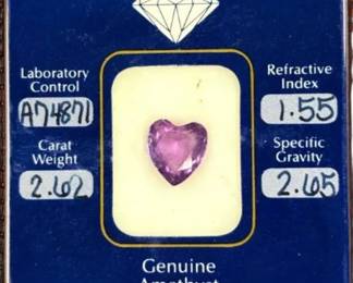Heart Shaped Amethyst With Certificate 2.65 Carats
