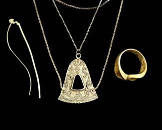 Sterling Silver Chains, Pendant, Ring, More 19.84g