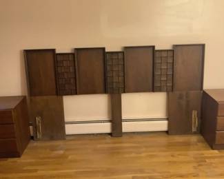 MCM headboard and side tables