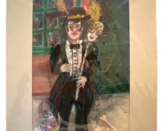 Sally Martin Original Watercolor Mime