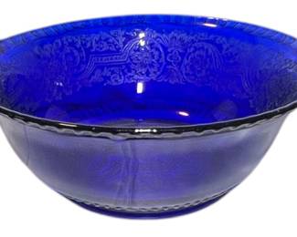 Hazel Atlas Royal Lace Cobalt Blue Bowl