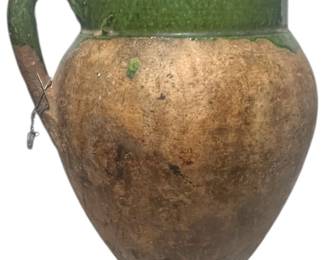 Antique Green Glazed Terracotta Jar