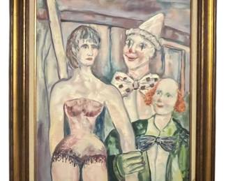 MCM Expressionist Carnival Trio Oil Canvas