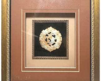 Framed Carved Chinese Jade Bi Disk Wall Art