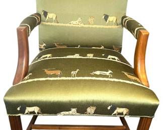 Vintage Silk Safari Print Armchair I