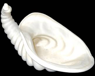 Vintage White Ceramic Cornucopia