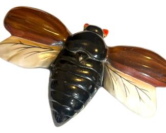 Vintage Ceramic Cicada Wall Pocket