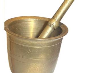 Vintage Brass Mortar and Pestle Set