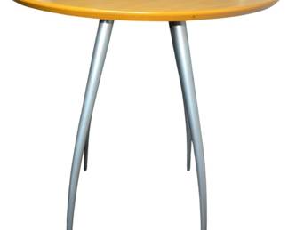 Modern Maple Metal Round Accent Table