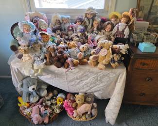 Antique dolls and toys.