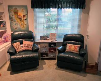 La-Z-Boy leather reclining rocking chairs