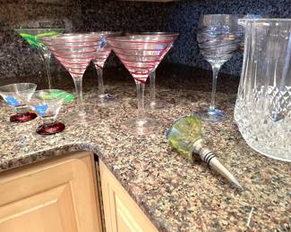 beautiful wine glasses and ice bucket