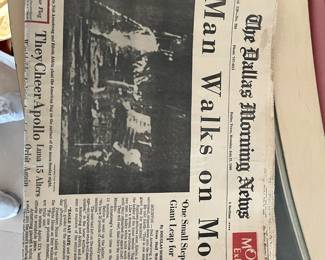 Dallas paper commemorating walk on moon
