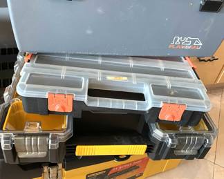 lots of tool boxes -- hard sided and soft sided