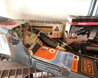 new in box hand tools -- drills and hedger